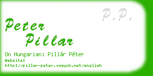 peter pillar business card