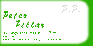 peter pillar business card